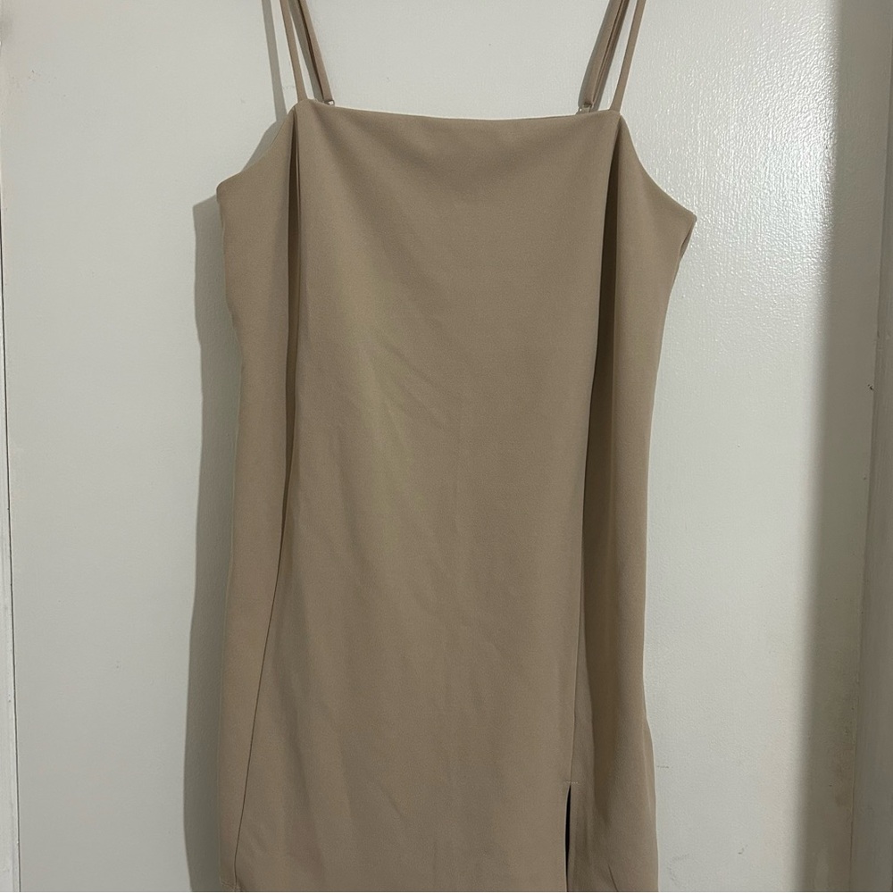 Beige Sleeveless Dress
